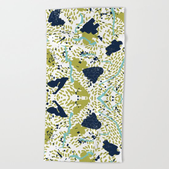 Trenton - modern minimal abstract painterly palette urban brooklyn cali city beach painting dorm Beach Towel