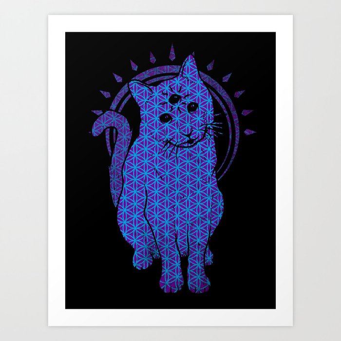 Trippy Cat: 4 Art Print