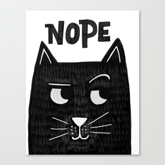 nope kitty Canvas Print