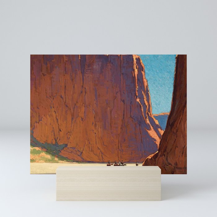 Sunset on the sandstone cliffs, Canyon de Chelly Landscape by Edgar Alwin Payne Mini Art Print