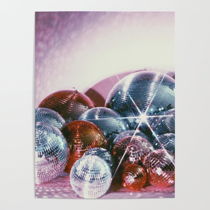 Shiny Disco Balls Poster