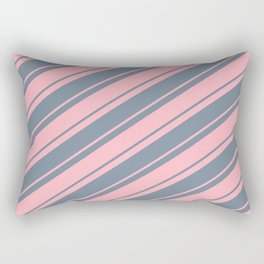 [ Thumbnail: Light Pink & Light Slate Gray Colored Lines Pattern Rectangular Pillow ]