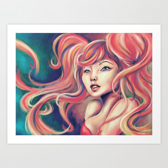 Technicolor Mermaid Art Print