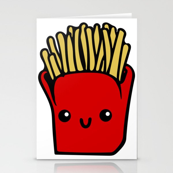 fries fun Cartoon Chips, Character, Characters, Cute, Fast Food Stationery Cards