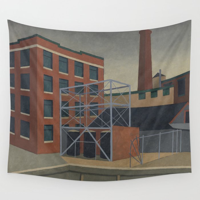 Waterfront Mill - Niles Spencer (1940) Wall Tapestry