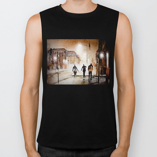Britain's cold night in warm colors. Biker Tank