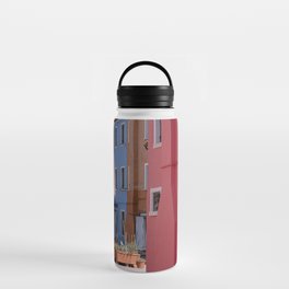 Colourful Burano Pastel Dream World | Venice Italy Travel Photograph Water Bottle