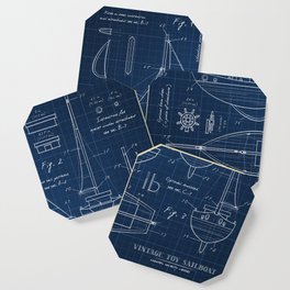 Toy Sailboat Blueprint Coaster