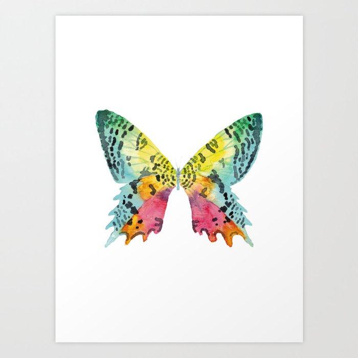 Urania butterfly painting watercolour Art Print
