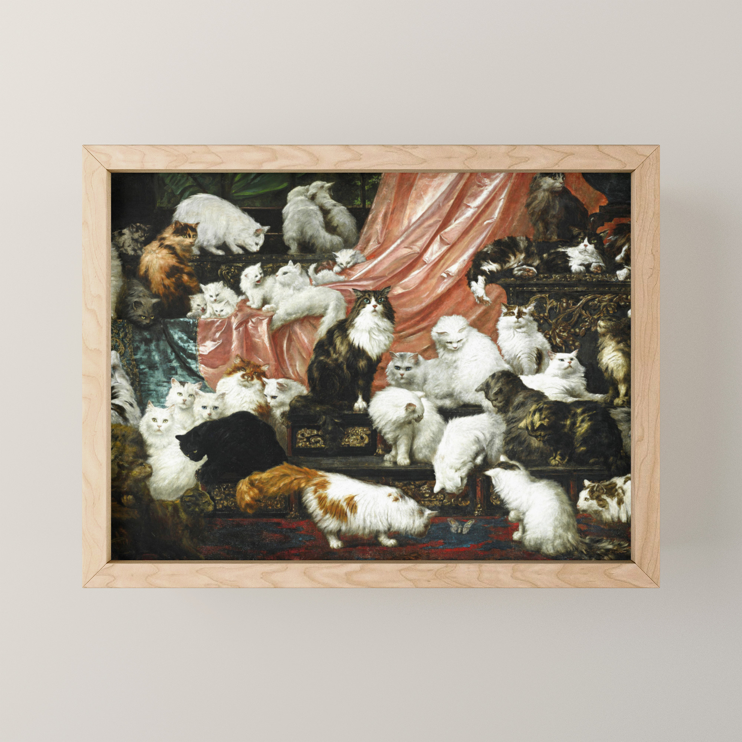 Famous Cat Painting Framed Mini Art photo