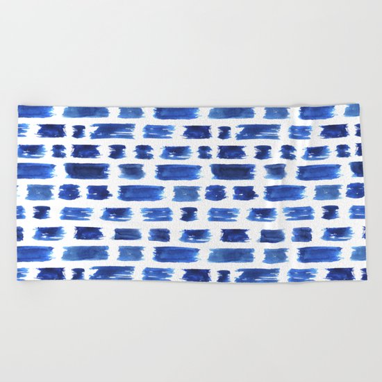Ultramarine brushstrokes Beach Towel