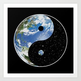 Earth / Space Yin Yang Art Print