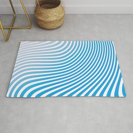 Abstract Blue Stripes. Area & Throw Rug