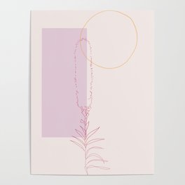 Lilac Gold Abstract Wild Liatris Flower Poster