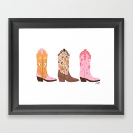 Pink Cowboy Boots  Framed Art Print