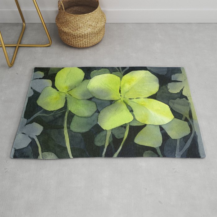 Clover Watercolor Four Leaf Clover Painting Lucky Charm Pattern