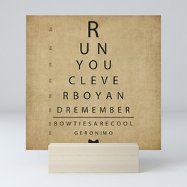 Run You Clever Boy - Doctor Who Inspired Vintage Eye Chart Mini Art Print