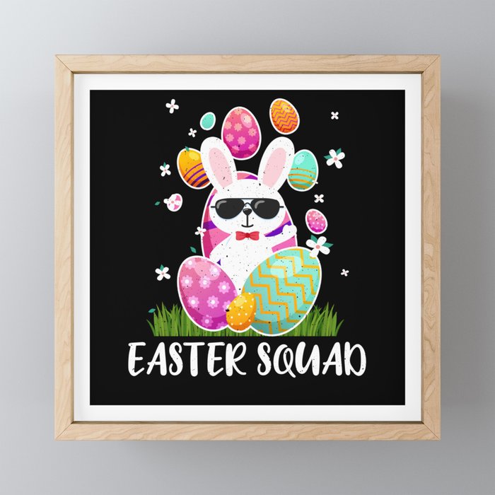 Easter Squad Kawaii Cute Bunny Egg Easter Sunday Framed Mini Art Print