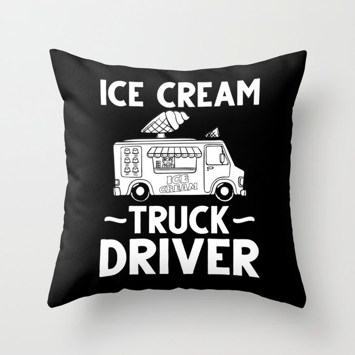 Ice Cream Truck Driver Ice Cream Van Man Throw Pillow