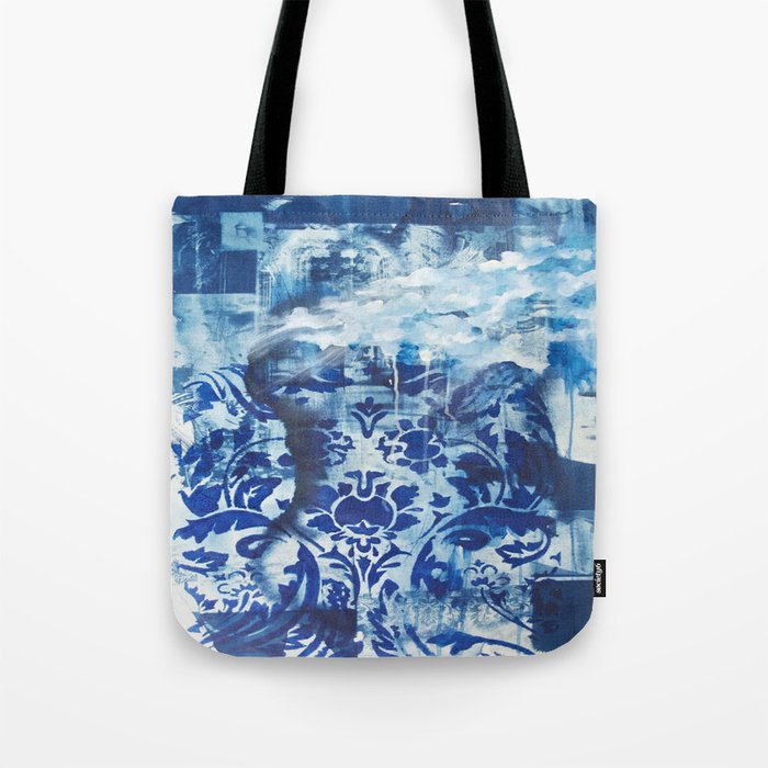 Blue Print Rain Tote Bag