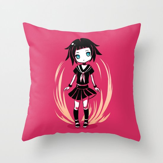 School Girl Throw Pillow