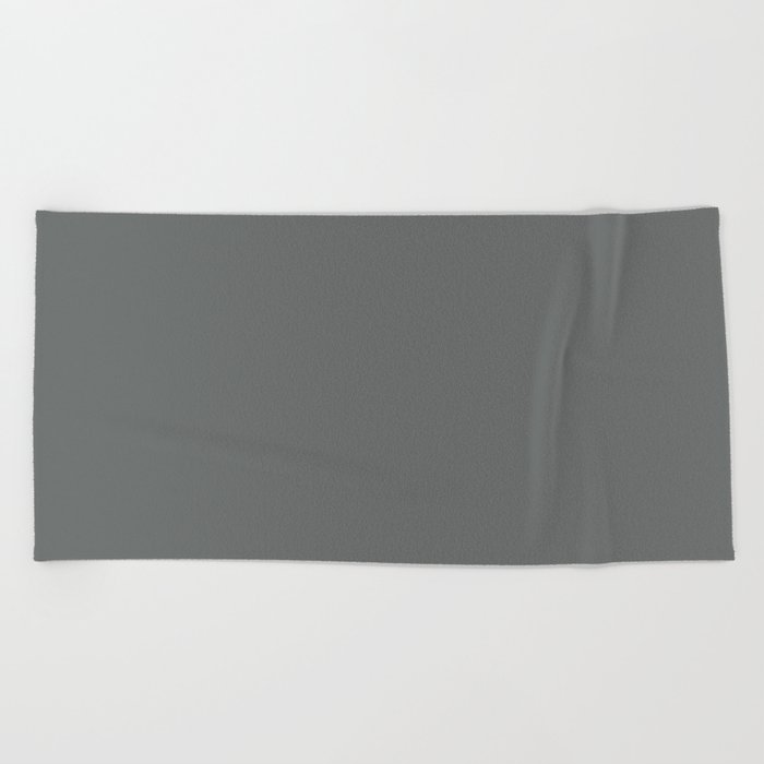 Dark Gray Solid Color Pantone Sedona Sage 18-5105 TCX Shades of Blue-green Hues Beach Towel