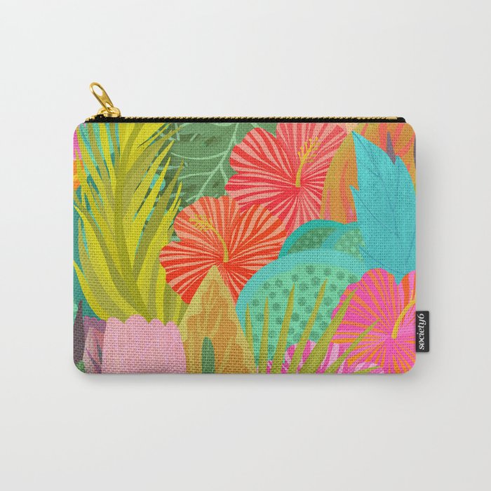 Saturated Tropical Plants and Flowers Carry-All Pouch