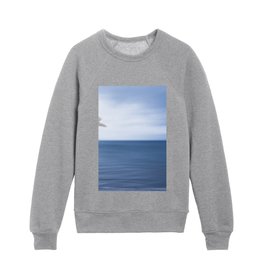 Long exposure blue coastal art print - seascape in motion - nature and travel photography Kids Crewneck