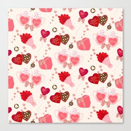 Valentine's Day Pattern Canvas Print