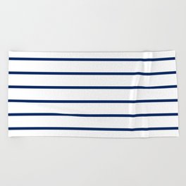Navy and White Breton Stripes Beach Towel