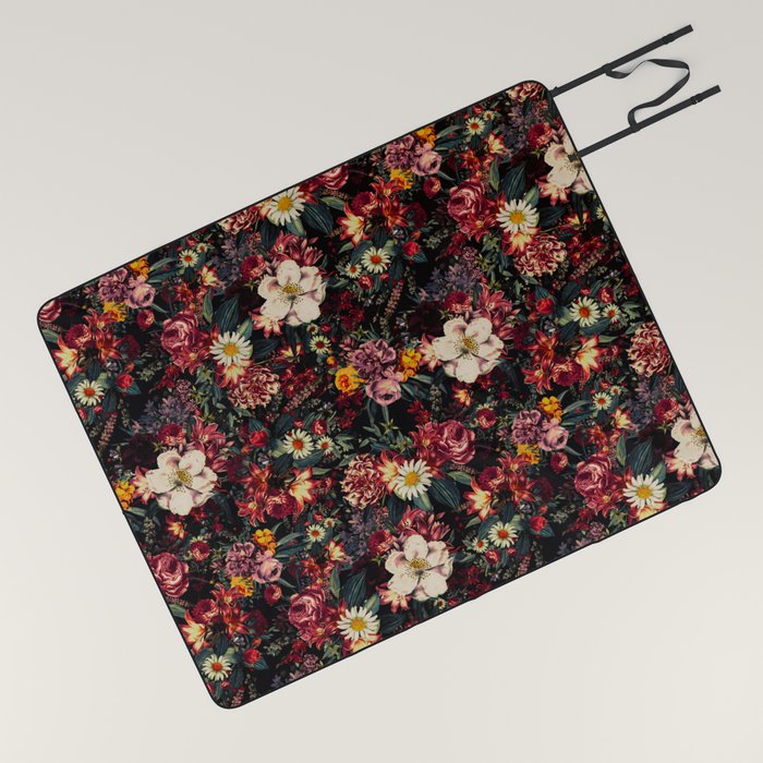 Autumn Winter Flowers II Picnic Blanket by Burcu Korkmazyurek