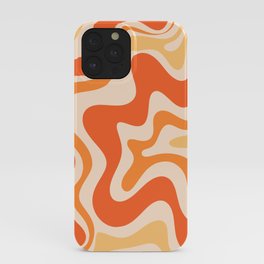 Tangerine Liquid Swirl Retro Abstract Pattern iPhone Case