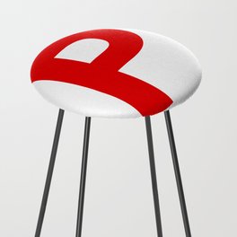 Letter P (Red & White) Counter Stool