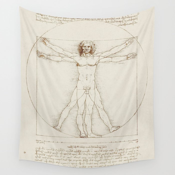 Vitruvian Man by Leonardo da Vinci Wall Tapestry