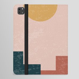 Southwestern Rustic Scene Illustration - Desert Sun Adobe Houses iPad Folio Case