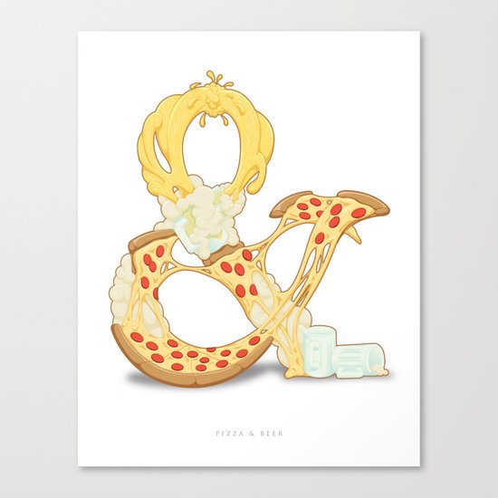 Pizza & Beer Canvas Print
