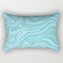 Abstract Modern Melting Ocean, Liquid Sea Waves Swirl, Marbled Pattern in Light Pastel Aqua Blue Rectangular Pillow