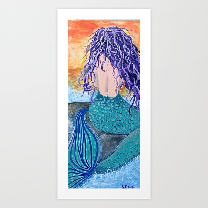 Mermaid Mermaid Art Mermaid Painting Ocean Mermaid Decor Art