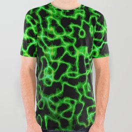 Green in Black All Over Graphic Tee