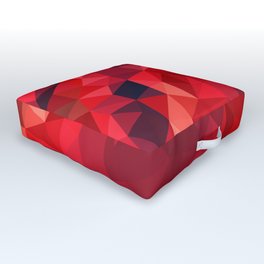 Ruby Red Low Poly Outdoor Floor Cushion