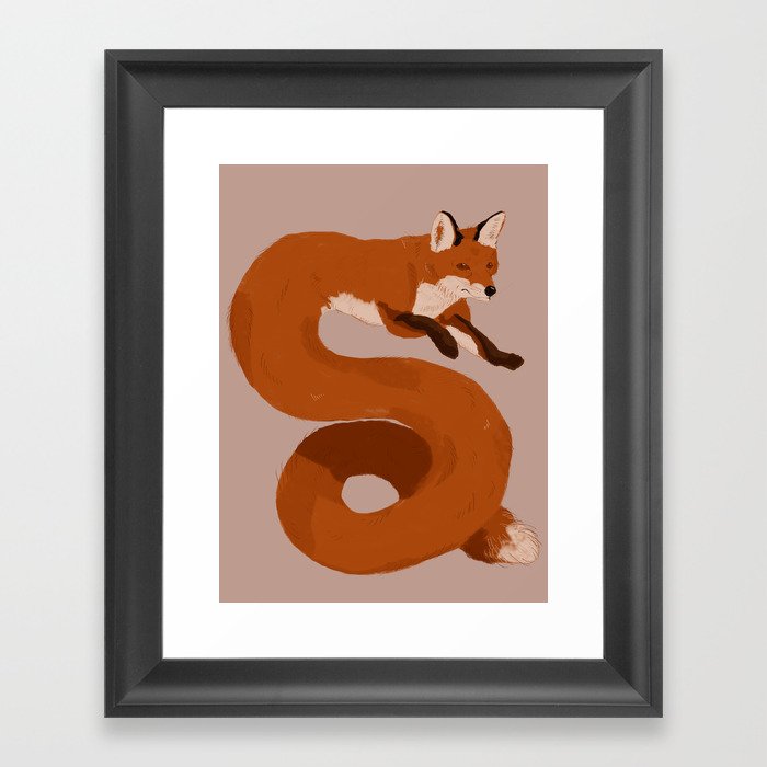 Pipe Fox Framed Art Print