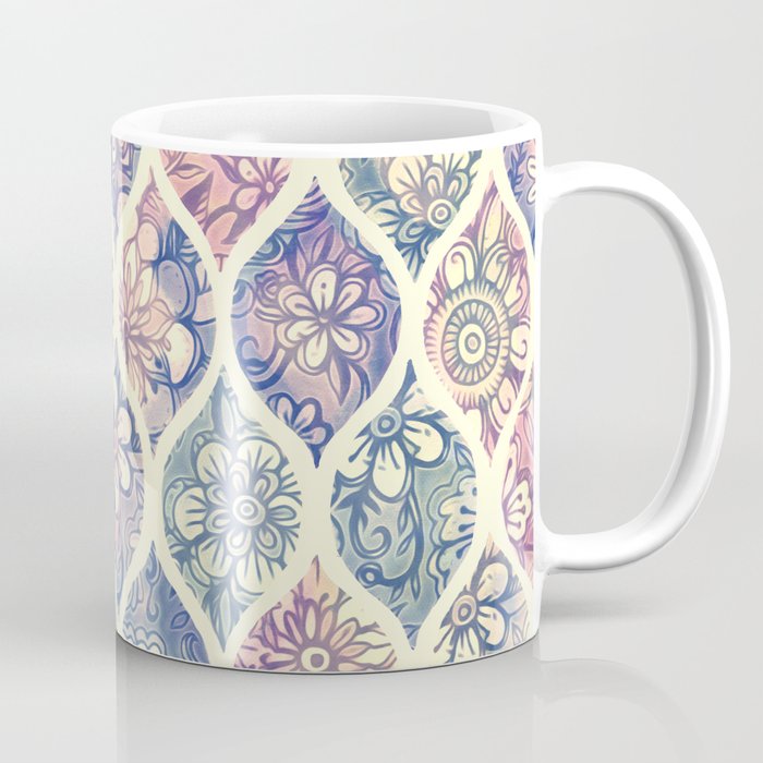 Patterned & Painted Floral Ogee in Vintage Tones Coffee Mug