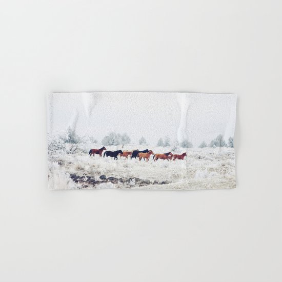 Winter Horse Herd Hand & Bath Towel