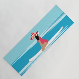 Solo surfing woman Yoga Mat
