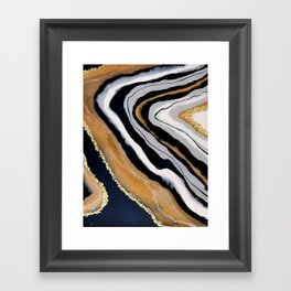 Navy Geode Resin Art Framed Art Print