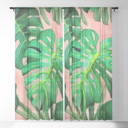 Monstera Deliciosa Sheer Curtain