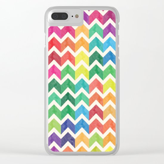 Watercolor Chevron Pattern IV Clear iPhone Case