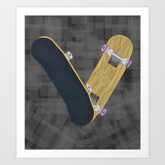 V for skateboard Art Print