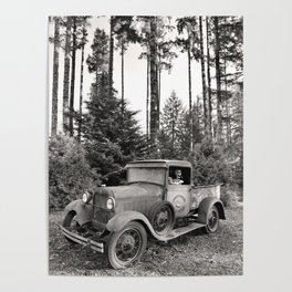 Buck Nasty's Moonshine Model A Ford Vintage Truck Skeleton Poster