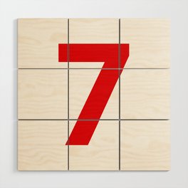Number 7 (Red & White) Wood Wall Art